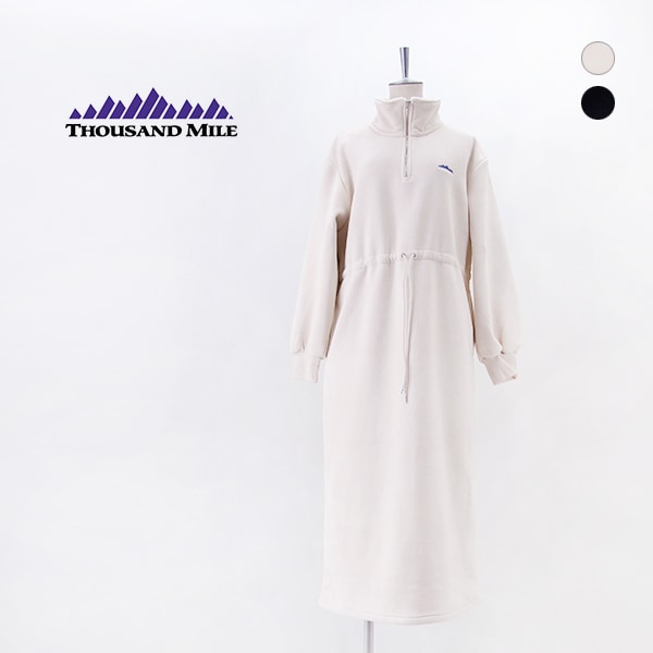 【SOLDOUT】THOUSAND MILE サウザウンドマイル レディース ニットフリース ハーフジップワンピース［TM252KF00192］【2025FW】
