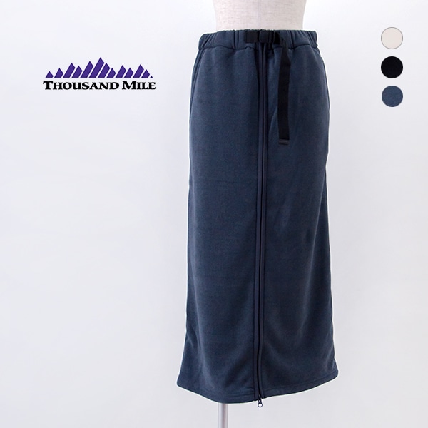 【SOLDOUT】THOUSAND MILE サウザウンドマイル レディース ニットフリース フロントジップスカート［TM252KF00202］【2025FW】