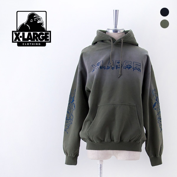 XLARGE エクストララージ メンズ クリーピーマンション フーディースウェットシャツ［101254012005］【2025FW】