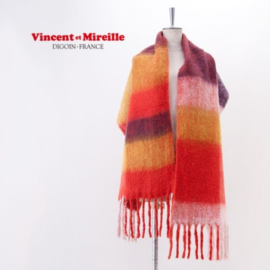 【SOLDOUT】Vincent et Mireille ヴァンソンエミレイユ チェックストール［SH-4190-5F］【2025FW】