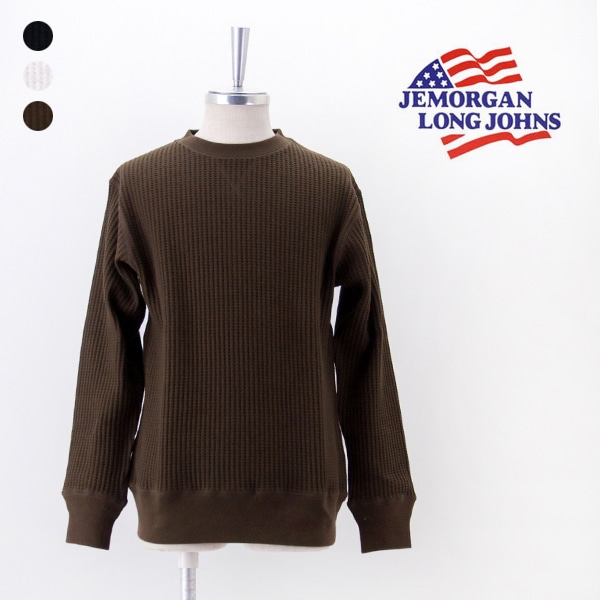JEMORGAN LONG JOHNS ジェーイーモーガンロングジョーンズ ユニセックス ビッグワッフルクルーネック［JB001-52S］【2025FW】
