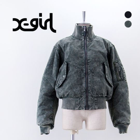 X-girl エックスガール レディース フェイデッド リバーシブル MA-1ジャケット［105254021002］【2025FW】