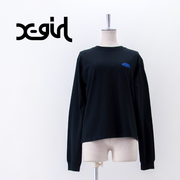 X-girl エックスガール レディース コラプスオーバルロゴ ロングスリーブTシャツ［105253011003］【2025FW】