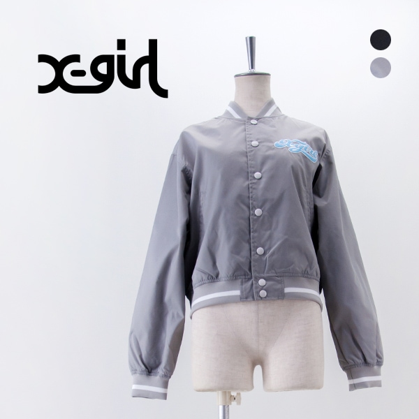 X-girl エックスガール レディース チアフルロゴ バーシティジャケット［105253021008］【2025FW】