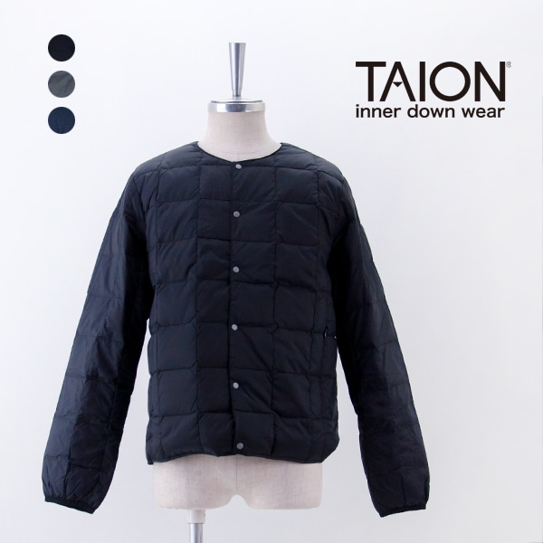 【SOLDOUT】TAION タイオン メンズ ベーシック クルーネックボタン インナーダウンジャケット［TAION-104］【2025FW】