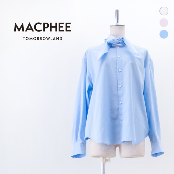 TOMORROWLAND MACPHEE マカフィー レディース コットンオックスフォード タイ付きブラウス［12-01-54-01203］【2025FW】