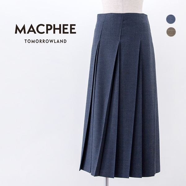 TOMORROWLAND MACPHEE マカフィー レディース ウールナチュラルストレッチ プリーツスカート［12-05-54-05135］【2025FW】