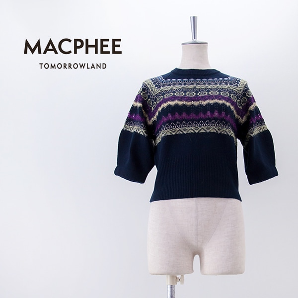 TOMORROWLAND MACPHEE マカフィー レディース フェアアイル ハーフスリーブプルオーバー［12-02-54-02104］【2025FW】