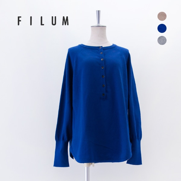 FILUM フィルム レディース カシミヤ2WAY ヘンリープルオーバー［2503203］【2025FW】