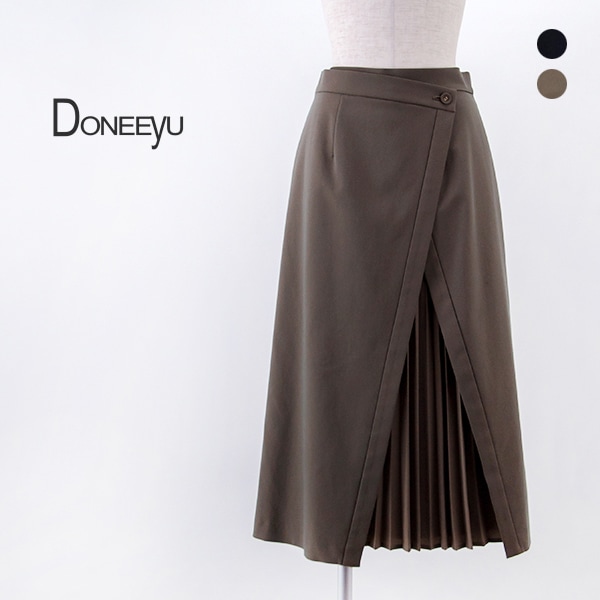 DONEEYU ドニーユ レディース ラップ風プリーツスカート［U-2250］【2025FW】