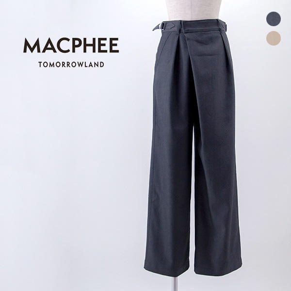 TOMORROWLAND MACPHEE マカフィー レディース ポリエステルウールドスキン アシンメトリーパンツ［12-04-61-04101］【2026SS】
