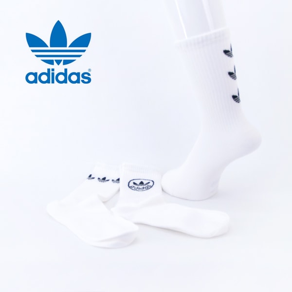 adidas アディダス レディース トレフォイル クルーソックス 3足組［KO673］【2026SS】