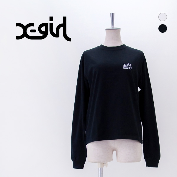 X-girl エックスガール レディース ナンバーワンボックスロゴ ロングスリーブTシャツ［105261011005］【2026SS】