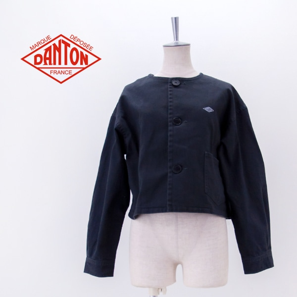 DANTON ダントン レディース コットンドリル カラーレス ショートジャケット［DT-A0670RKG］【2026SS】