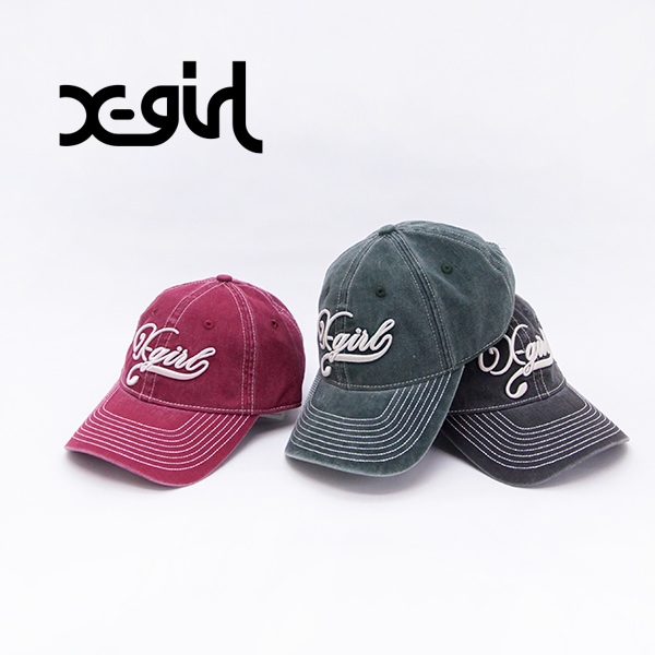 X-girl エックスガール バイカラーステッチ フェイディッド6パネルキャップ［105261051008］【2026SS】