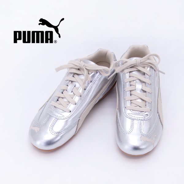 PUMA プーマ レディース ウィメンズ スピードキャット シルバー スニーカー［406881］【2026SS】