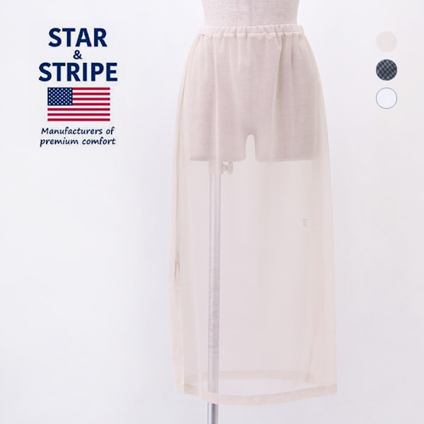 STAR&STRIPE スターアンドストライプ レディース シアーチュール シースルースカート［SSMD-091］【2026SS】