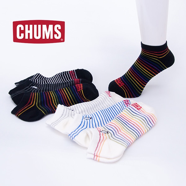 CHUMS チャムス 3Pブービーボーダーアンクルソックス［CH06-1141］【2026SS】