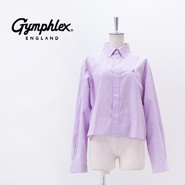 Gymphlex ジムフレックス レディース タイプライター ショートボタンダウンシャツ［GY-B0203TRR］【2026SS】