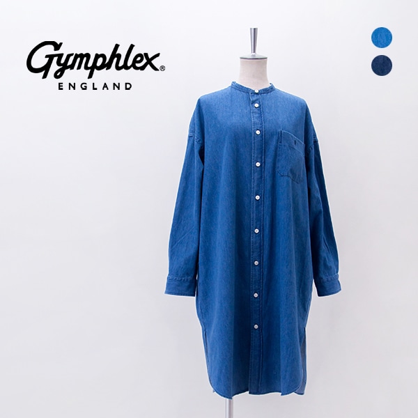 Gymphlex ジムフレックス レディース バンドカラー シャツワンピース［GY-G0064SDM］【2026SS】