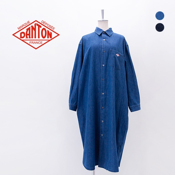 DANTON ダントン レディース デニムダンガリー レギュラーカラーシャツワンピース［DT-G0115DUG］【2026SS】