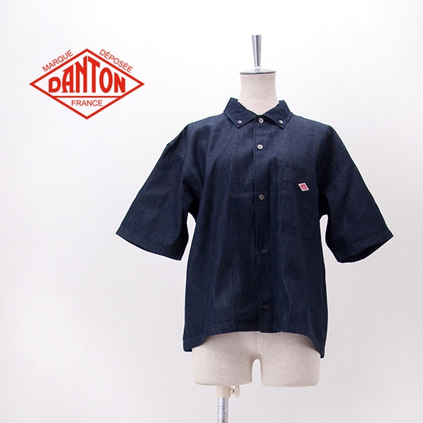 DANTON ダントン レディース デニムダンガリー ボタンダウン 半袖シャツ［DT-B0443DUG］【2026SS】