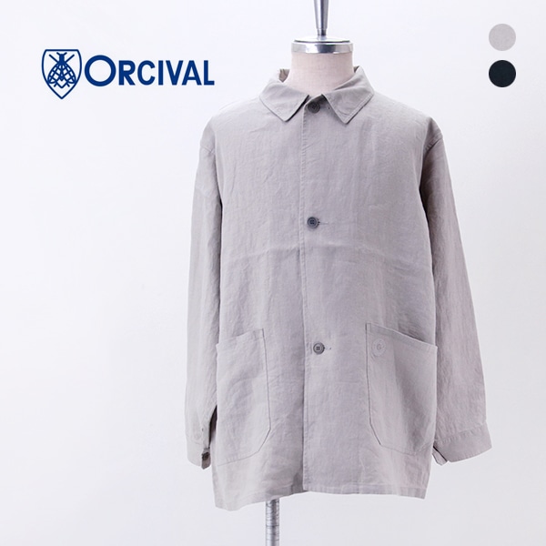 【SOLDOUT】ORCIVAL オーシバル メンズ リネン カバーオールシャツ［OR-B0456YLM］【2026SS】