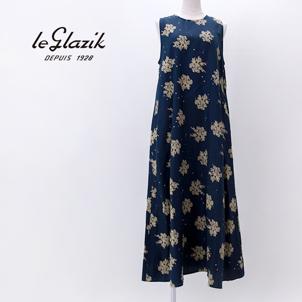 Le glazik ル グラジック レディース ツイルプリント ノースリーブワンピース［LG-G0122PTO］【2026SS】