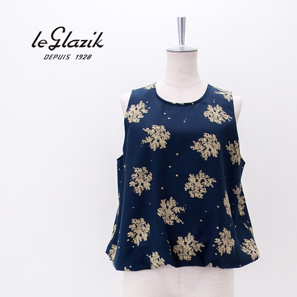Le glazik ル グラジック レディース ツイルプリント ノースリーブシャツ［LG-B0466PTO］【2026SS】