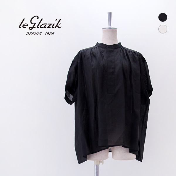 Le glazik ル グラジック レディース ギャザーショートスリーブシャツ［LG-B0381RAT］【2026SS】
