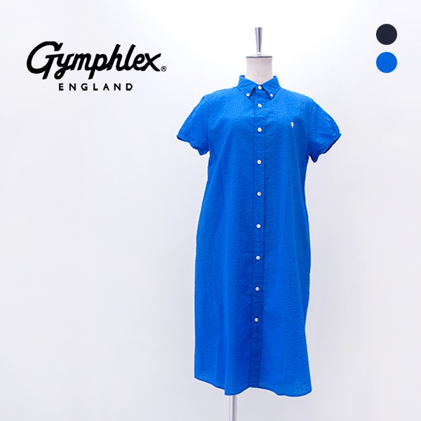 Gymphlex ジムフレックス レディース フレンチスリーブ ボタンダウンシャツワンピース［GY-G0118ALO］【2026SS】