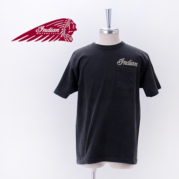 INDIAN MOTOCYCLE インディアンモーターサイクル メンズ ピグメントダイ ポケットTシャツ FLYING WHEEL［IM79725］【2026SS】