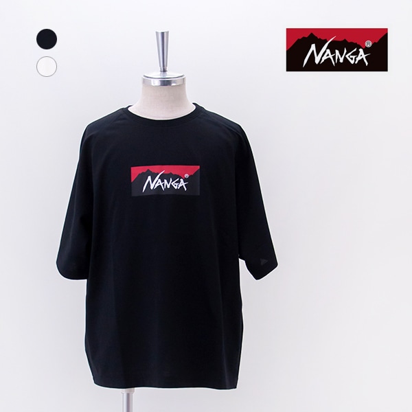 NANGA ナンガ ユニセックス エコハイブリッド ボックスロゴ ルーズフィット Tシャツ［N2500-1M025Z］【2026SS】