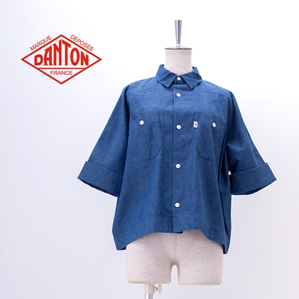 DANTON ダントン ドルマン ショートスリーブ ワークシャツ DANTON [ダントン]W COTTON DOLMAN WORK SHIRT[DT-B0345SOD] ダブル