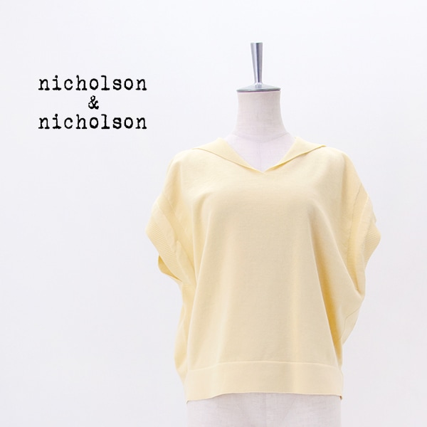 【SALE 30%OFF】nicholson&nicholson ニコルソン&ニコルソン レディース セーラーカラー プルオーバーニット［DIVER］【2026SS】【返品交換不可】