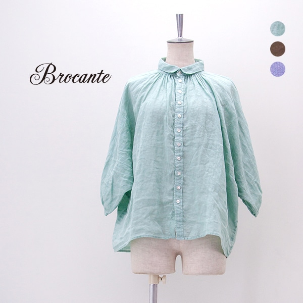 Brocante ブロカント レディース リネンキャンバス グランシャツ［36-0340L］【BASIC】