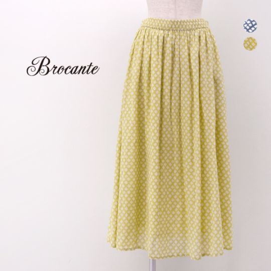 Brocante ブロカント レディース インドプリント チェック フロンセスカート［37-0310X］【2026SS】