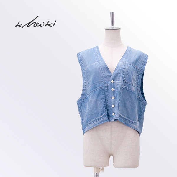 【SALE 40%OFF】kha:ki カーキ レディース ライトデニムベスト[MIL26SBL3160]【2026SS】【返品交換不可】