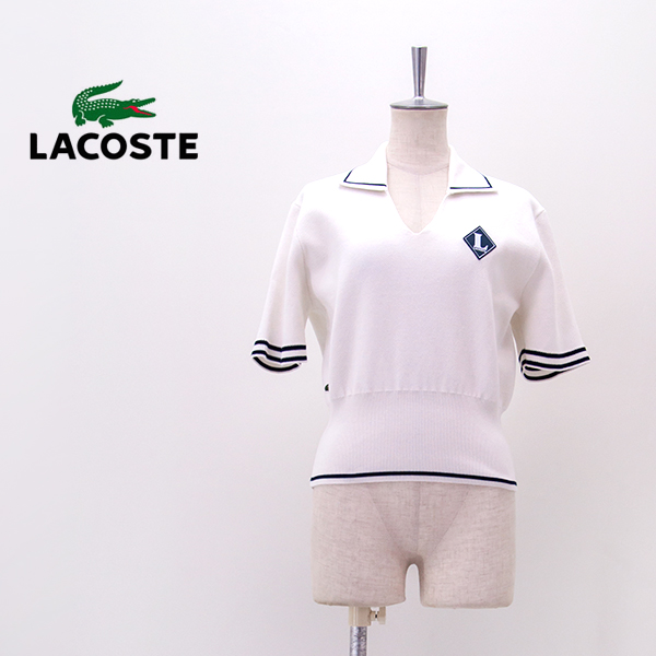 【SALE 30%OFF】LACOSTE ラコステ レディース フランスメイド スキッパーネックポロシャツ［AF9842-10］【2026SS】【返品交換不可】