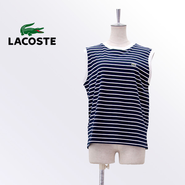 LACOSTE ラコステ レディース ノースリーブボーダーTシャツ［TF025J-99］【2026SS】