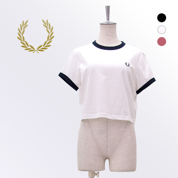 FRED PERRY フレッドペリー レディース クロップド リンガーTシャツ［G9163］【2026SS】