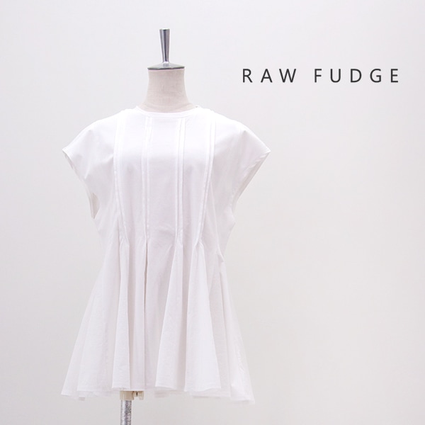 RAW FUDGE ローファッジ レディース シルケット天竺ピンタック×フレアドッキングTシャツ［7665401］【2026SS】