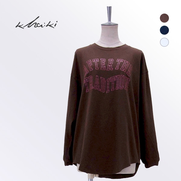 kha:ki カーキ レディース 長袖Tシャツ（WARPED COLLEGE）[MIL26FCS3521]【2026FW】