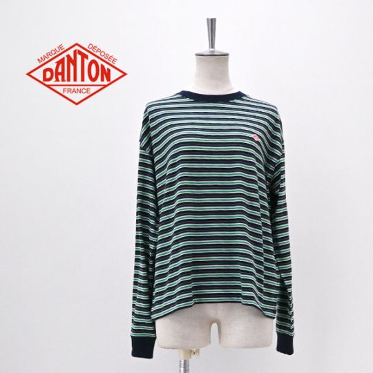 DANTON ダントン レディース クルーネック 長袖ボーダーTシャツ［DT-C0269TCB］【2026FW】