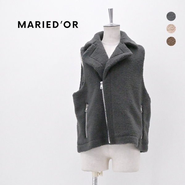 MARIED’OR マリードール レディース ライダースディテール ボアベスト［57127B］【2026FW】