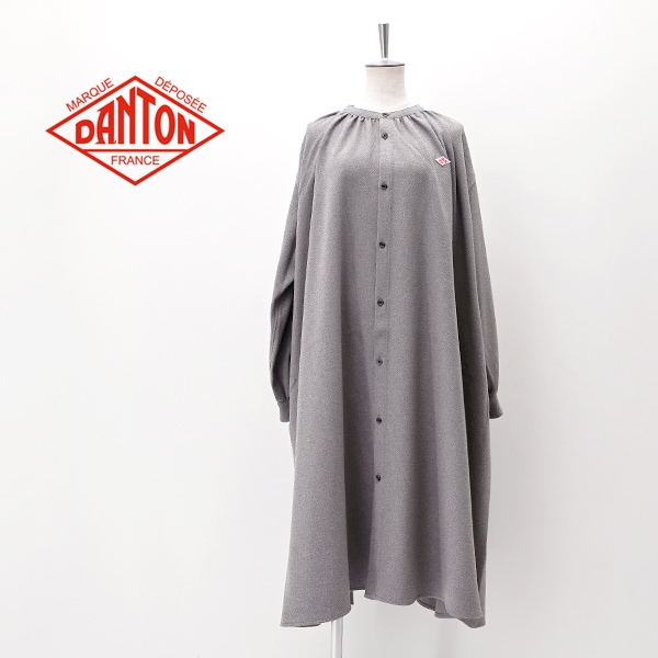 DANTON ダントン レディース ウールライクツイル ギャザーワンピース［DT-G0126RTW］【2026FW】
