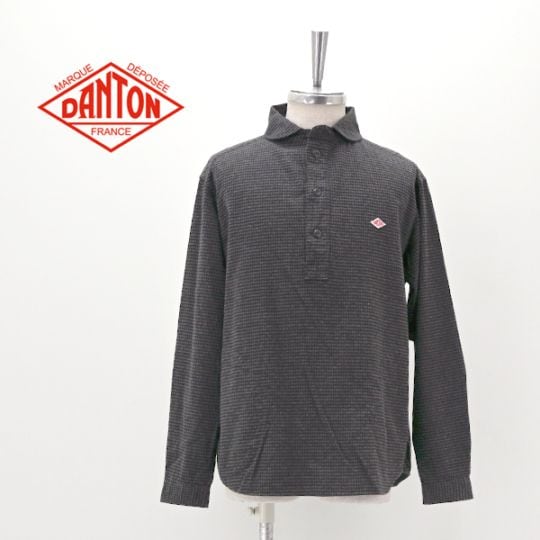 DANTON ダントン メンズ ラウンドカラー プルオーバー チェックシャツ［DT-B0282CHK］【2026FW】