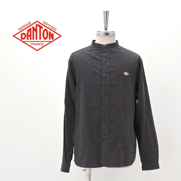 DANTON ダントン メンズ チェック バンドカラーシャツ［DT-B0280CHK］【2026FW】