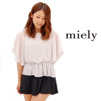 【OUTLET】miely ミエリー レディース バイカラープリーツコンビネゾン［TME253427JJT］ 【FW】【返品交換不可】