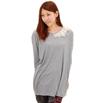 【OUTLET】dolly-sean ドリーシーン レディース 衿チュール付きドルマンチュニック［M-8699］【SS】【返品交換不可】